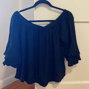 Off Shoulder Black Top